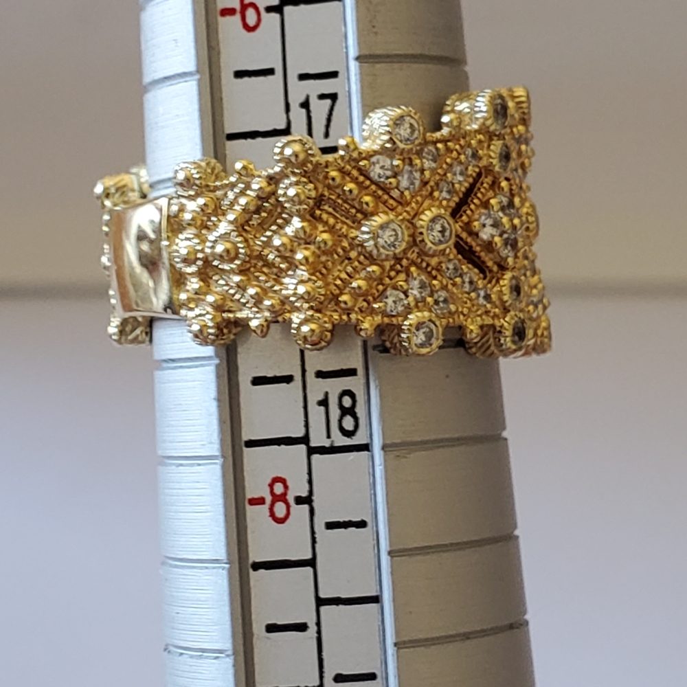 Judith Ripka Diamonique Wide-band Ring, Sz 7 - Picture 8 of 9